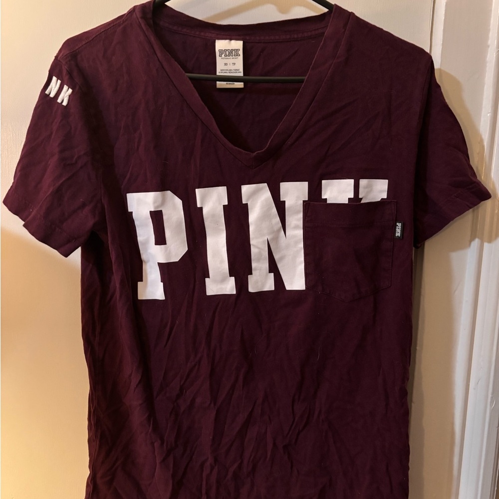 PINK Victoria's Secret Maroon Tee